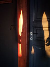 Close-up of open door