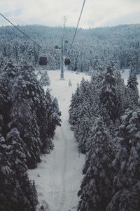 Snow covered landscape against sky