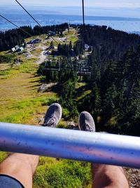 Feet on chairlift