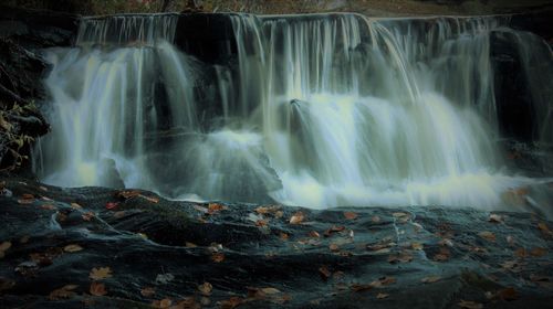 Scenic view of waterfall