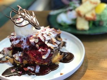 Close-up of ice cream in plate
