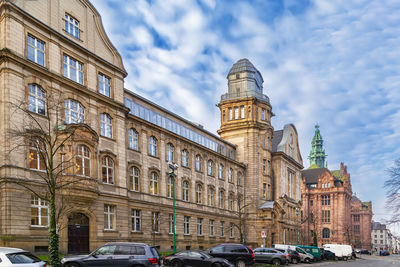 Low angle view of buildings in city