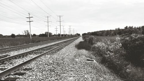 Railroad tracks against sky