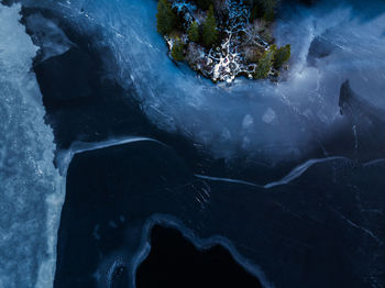 Close-up of frozen water