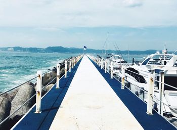 Pier over sea against sky