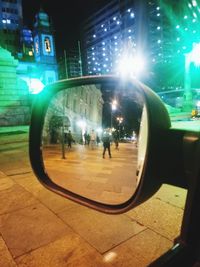 View of city street at night