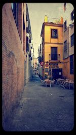 Narrow alley in city