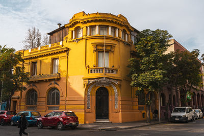 Low angle view of buildings in city