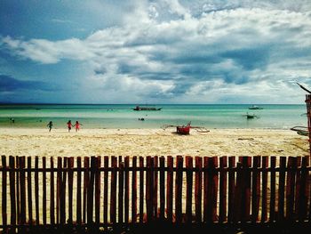 Scenic view of beach against sky