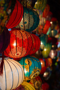 Close-up of illuminated lantern