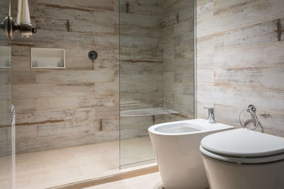 Table in bathroom at home