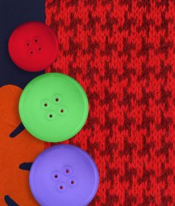 Close-up of red table