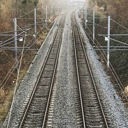 High angle view of railroad tracks