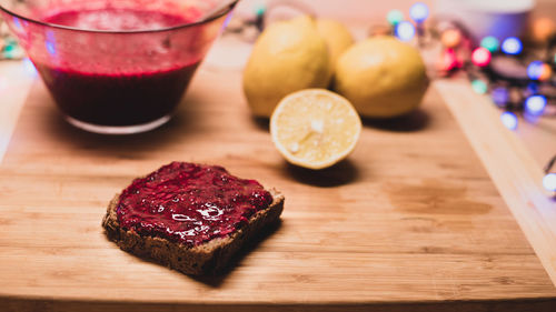 Close-up of drink on table
