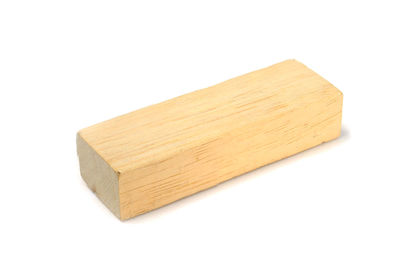 Close-up of wood against white background