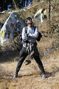 Man standing on land