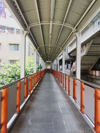 View of empty footbridge