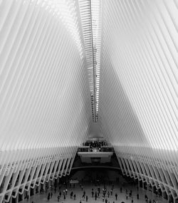 High angle view of people in modern building