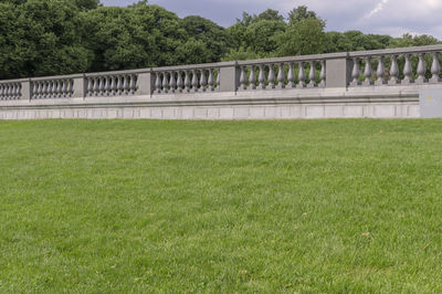 View of bridge on field