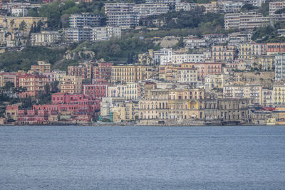 Landscape of posillipo with many colored houses