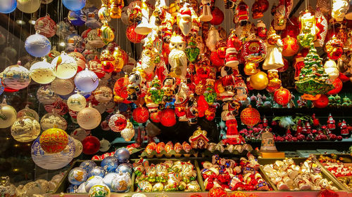 Christmas decoration for sale on advent market in the main square of salzburg