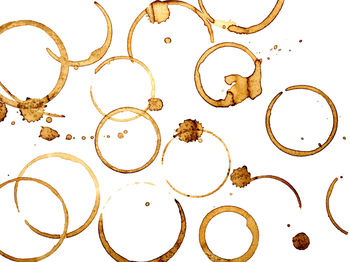Digital composite image of coffee against white background