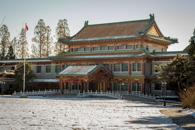 View of temple building against sky