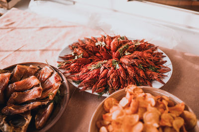 Close-up of food in plate on table