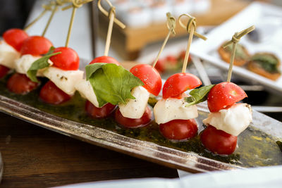 Close-up of tomatoes in plate