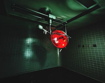 Low angle view of red light