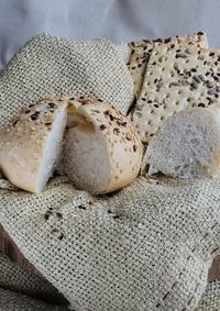 Close-up of bread on table