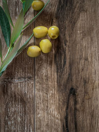 High angle view of fruits on table