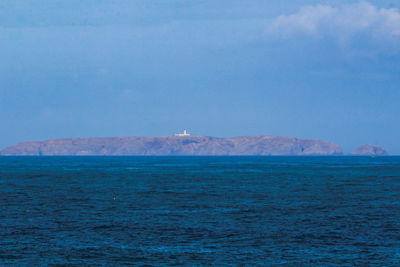 Scenic view of sea and berlenga island against sky