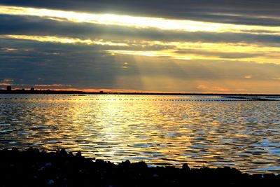 Scenic view of sea at sunset