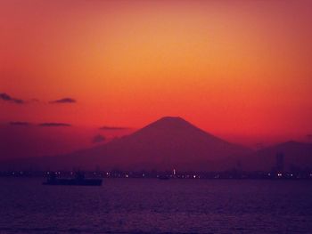 Scenic view of sea at sunset