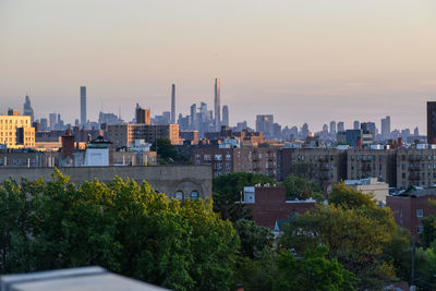 Manhattan skyline is seen from a distance in the bronx, on june 19, 2022.