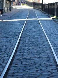 Close-up of railroad track