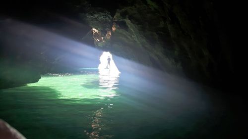 Man swimming in sea