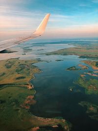 Aerial view of landscape against sky