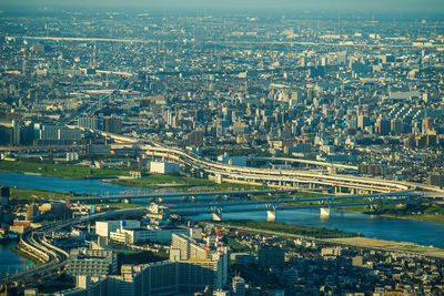 High angle view of cityscape