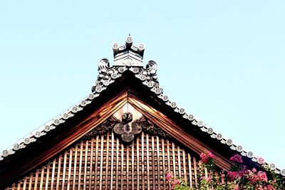 Low angle view of temple against clear sky