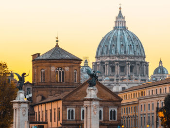 Exterior of building against sky during sunset, rome 