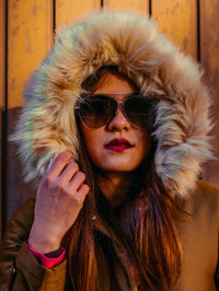Young woman wearing sunglasses