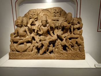 High angle view of statue in museum