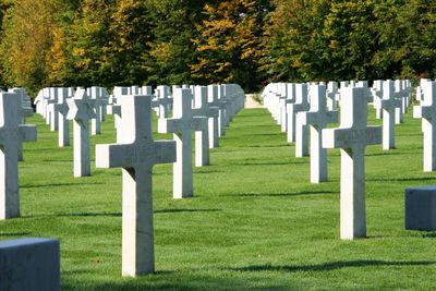 Tombstones in a cemetery