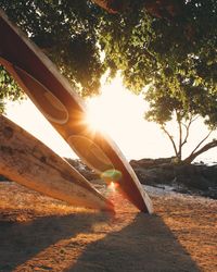Scenic view of beach against sky during sunset