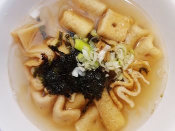 High angle view of food in bowl