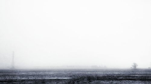View of sea in foggy weather