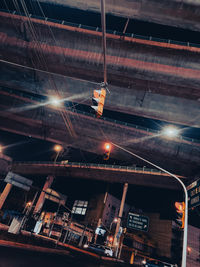 High angle view of illuminated buildings in city