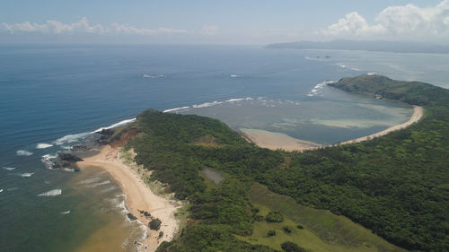 High angle view of beach against sky